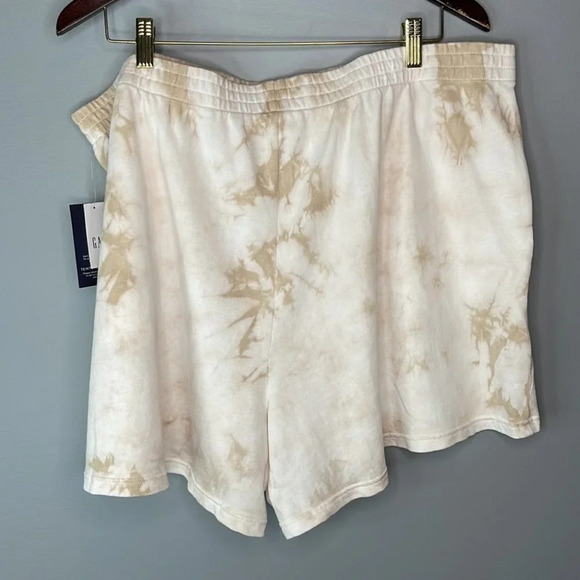 GAP NWT Tan Tie-Dye Vintage Look Shorts with Pockets Elastic Waist Size XXL - Picture 5 of 8